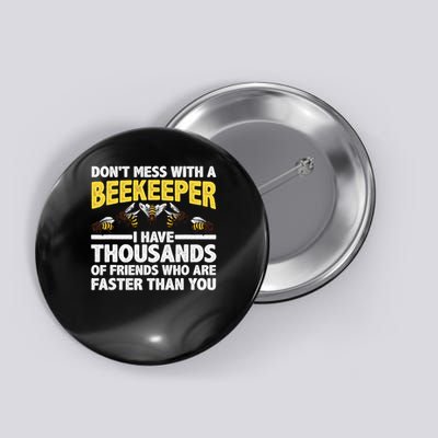 Beekeeper Art Men Women Beekeeping Honeybee Beehive Lover Button