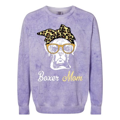 Birthday And Mothers Day Gift Boxer Mom Colorblast Crewneck Sweatshirt