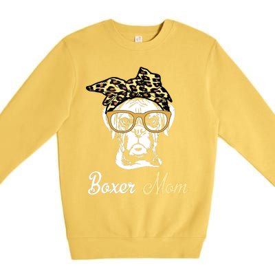 Birthday And Mothers Day Gift Boxer Mom Premium Crewneck Sweatshirt