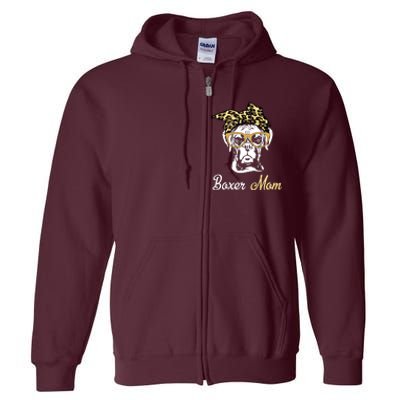 Birthday And Mothers Day Gift Boxer Mom Full Zip Hoodie