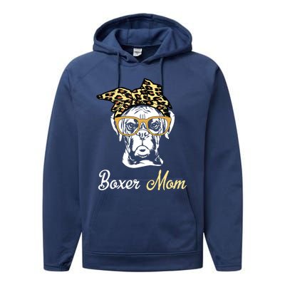 Birthday And Mothers Day Gift Boxer Mom Performance Fleece Hoodie