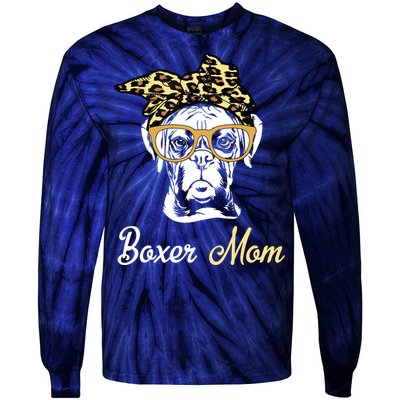 Birthday And Mothers Day Gift Boxer Mom Tie-Dye Long Sleeve Shirt