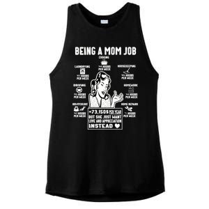 Being A Mom Job Funny Mom For Mothers Day Appreciation Gift Ladies PosiCharge Tri-Blend Wicking Tank