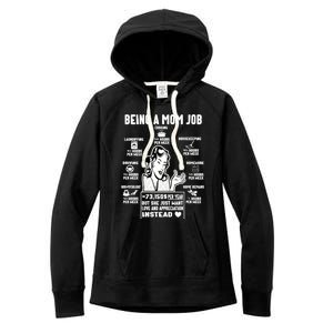 Being A Mom Job Funny Mom For Mothers Day Appreciation Gift Women's Fleece Hoodie