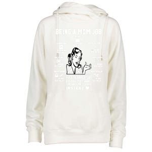 Being A Mom Job Funny Mom For Mothers Day Appreciation Gift Womens Funnel Neck Pullover Hood