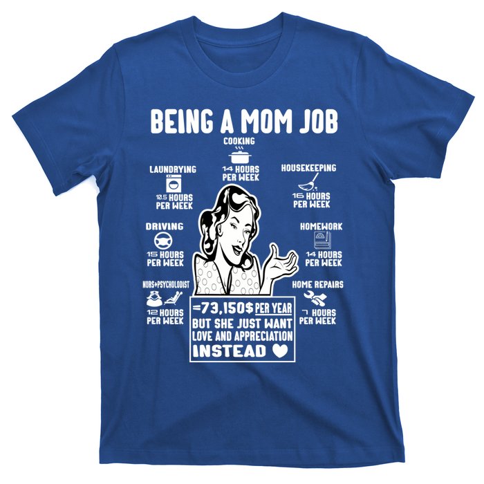 Being A Mom Job Funny Mom For Mothers Day Appreciation Gift T-Shirt