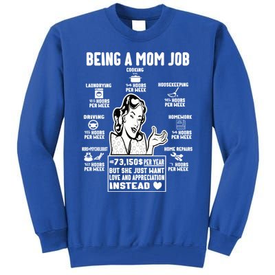 Being A Mom Job Funny Mom For Mothers Day Appreciation Gift Tall Sweatshirt