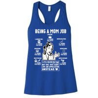 Being A Mom Job Funny Mom For Mothers Day Appreciation Gift Women's Racerback Tank