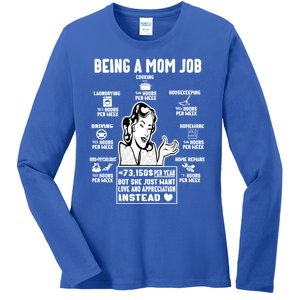 Being A Mom Job Funny Mom For Mothers Day Appreciation Gift Ladies Long Sleeve Shirt