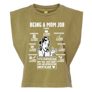 Being A Mom Job Funny Mom For Mothers Day Appreciation Gift Garment-Dyed Women's Muscle Tee