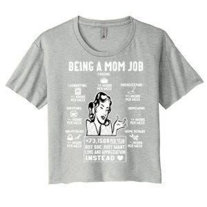 Being A Mom Job Funny Mom For Mothers Day Appreciation Gift Women's Crop Top Tee