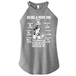 Being A Mom Job Funny Mom For Mothers Day Appreciation Gift Women's Perfect Tri Rocker Tank