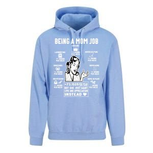 Being A Mom Job Funny Mom For Mothers Day Appreciation Gift Unisex Surf Hoodie