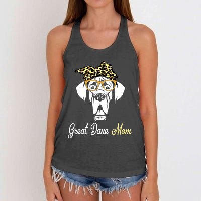 Birthday And Mothers Day Gift Great Dane Mom Women's Knotted Racerback Tank