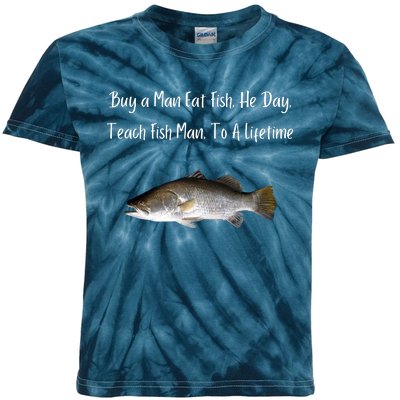 Buy A Man Eat Fish He Day Teach Fish Man To A Lifetime Funny Meme Kids Tie-Dye T-Shirt