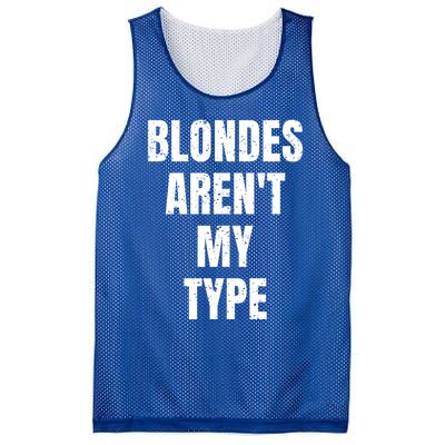 Blondes ArenT My Type Funny White Lie Party Idea Gift Mesh Reversible Basketball Jersey Tank