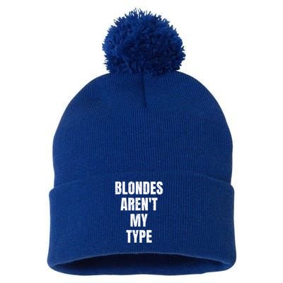 Blondes ArenT My Type Funny White Lie Party Idea Gift Pom Pom 12in Knit Beanie