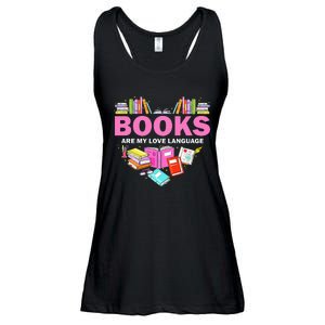 Books Are My Love Language Reading Lover Librarian Valentine Ladies Essential Flowy Tank