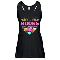 Books Are My Love Language Reading Lover Librarian Valentine Ladies Essential Flowy Tank