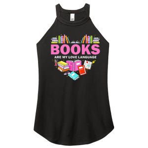 Books Are My Love Language Reading Lover Librarian Valentine Women's Perfect Tri Rocker Tank