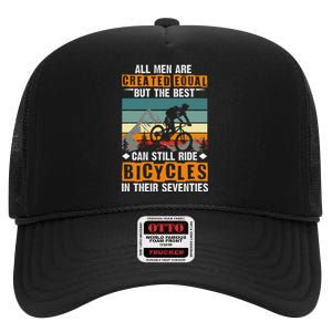 Bike All Me.N Equal But The Best Ride Bicycles Seventies High Crown Mesh Back Trucker Hat