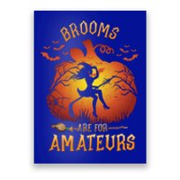 Brooms Are Mateurs Witch Riding Hockey Stick Halloween Gift Poster