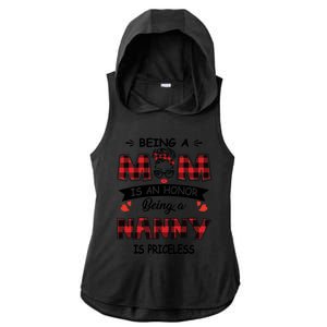 Being A Mom Is An Honor Being A Nanny Is Priceless Family Child Care Ladies PosiCharge Tri-Blend Wicking Draft Hoodie Tank