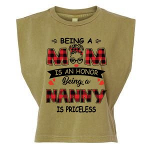 Being A Mom Is An Honor Being A Nanny Is Priceless Family Child Care Garment-Dyed Women's Muscle Tee