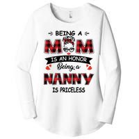 Being A Mom Is An Honor Being A Nanny Is Priceless Family Child Care Women's Perfect Tri Tunic Long Sleeve Shirt