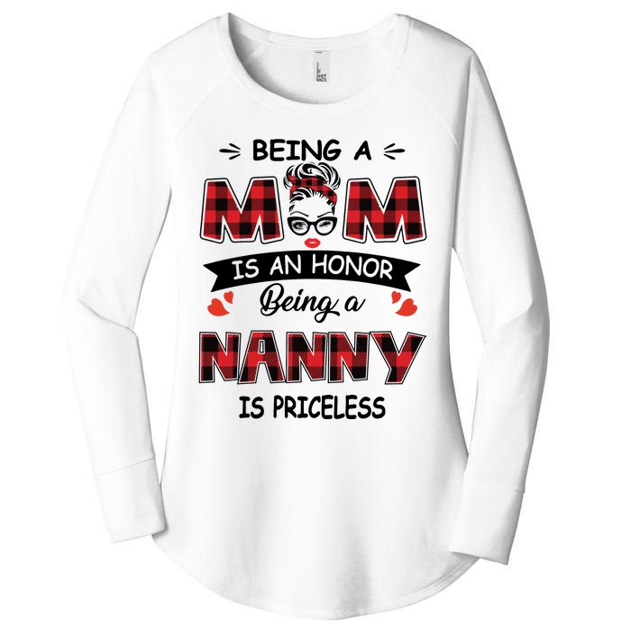 Being A Mom Is An Honor Being A Nanny Is Priceless Family Child Care Women's Perfect Tri Tunic Long Sleeve Shirt