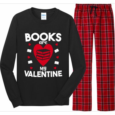 Books Are My Valentine Funny Valentine's Day Librarian Book Funny Gift Long Sleeve Pajama Set