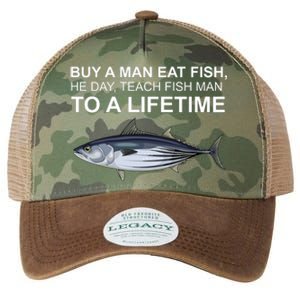 Buy A Man Eat Fish He Day Teach Fish Man To A Lifetime Funny Meme Legacy Tie Dye Trucker Hat