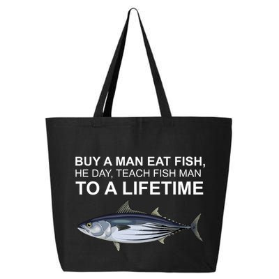 Buy A Man Eat Fish He Day Teach Fish Man To A Lifetime Funny Meme 25L Jumbo Tote