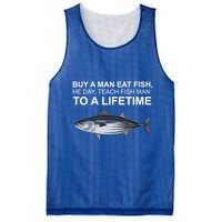 Buy A Man Eat Fish He Day Teach Fish Man To A Lifetime Funny Meme Mesh Reversible Basketball Jersey Tank