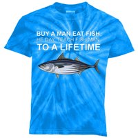 Buy A Man Eat Fish He Day Teach Fish Man To A Lifetime Funny Meme Kids Tie-Dye T-Shirt