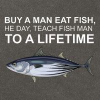 Buy A Man Eat Fish He Day Teach Fish Man To A Lifetime Funny Meme Cotton Canvas Backpack