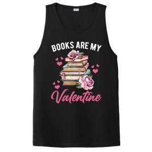 Books Are My Valentine Valentines Day Librarian Book Funny Funny Gift PosiCharge Competitor Tank