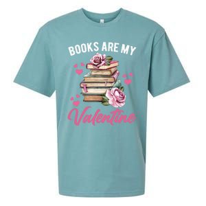 Books Are My Valentine Valentines Day Librarian Book Funny Funny Gift Sueded Cloud Jersey T-Shirt