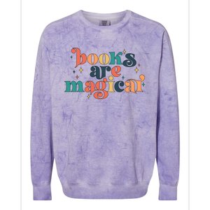 Books Are Magical Teacher Reading Book Lover Bookworm Colorblast Crewneck Sweatshirt