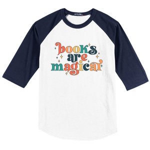 Books Are Magical Teacher Reading Book Lover Bookworm Baseball Sleeve Shirt