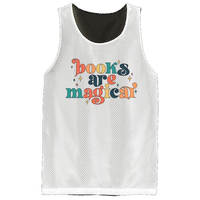 Books Are Magical Teacher Reading Book Lover Bookworm Mesh Reversible Basketball Jersey Tank