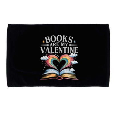 Books Are My Valentine Bookworm Librarian Valentines Day Gift Microfiber Hand Towel