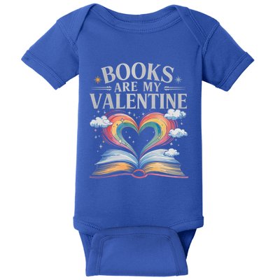 Books Are My Valentine Bookworm Librarian Valentines Day Gift Baby Bodysuit