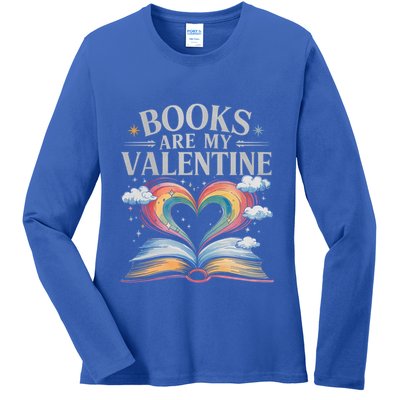 Books Are My Valentine Bookworm Librarian Valentines Day Gift Ladies Long Sleeve Shirt