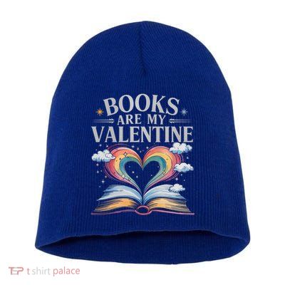 Books Are My Valentine Bookworm Librarian Valentines Day Gift Short Acrylic Beanie