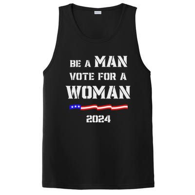 Be A Man Vote For A Woman Kamala Harris 2024 Walz Us Flag PosiCharge Competitor Tank