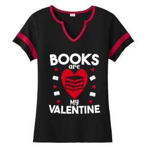 Books Are My Valentine Funny Valentine's Day Librarian Book Funny Gift Ladies Halftime Notch Neck Tee