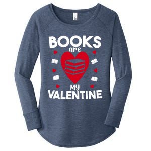 Books Are My Valentine Funny Valentine's Day Librarian Book Funny Gift Women's Perfect Tri Tunic Long Sleeve Shirt