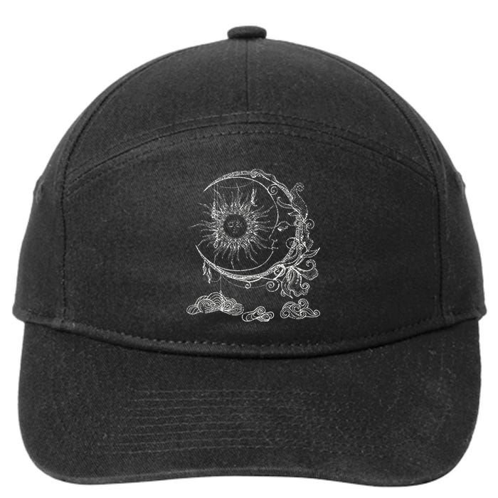 Bohemian Aesthetic Moon Sun Astrology Science Astronomy 7-Panel Snapback Hat