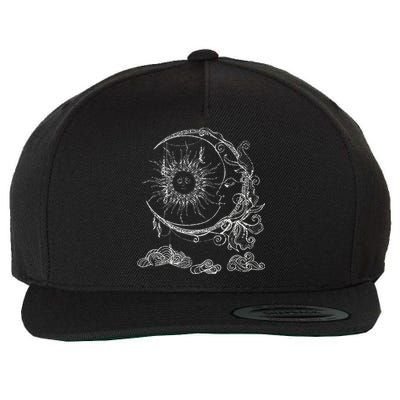 Bohemian Aesthetic Moon Sun Astrology Science Astronomy Wool Snapback Cap